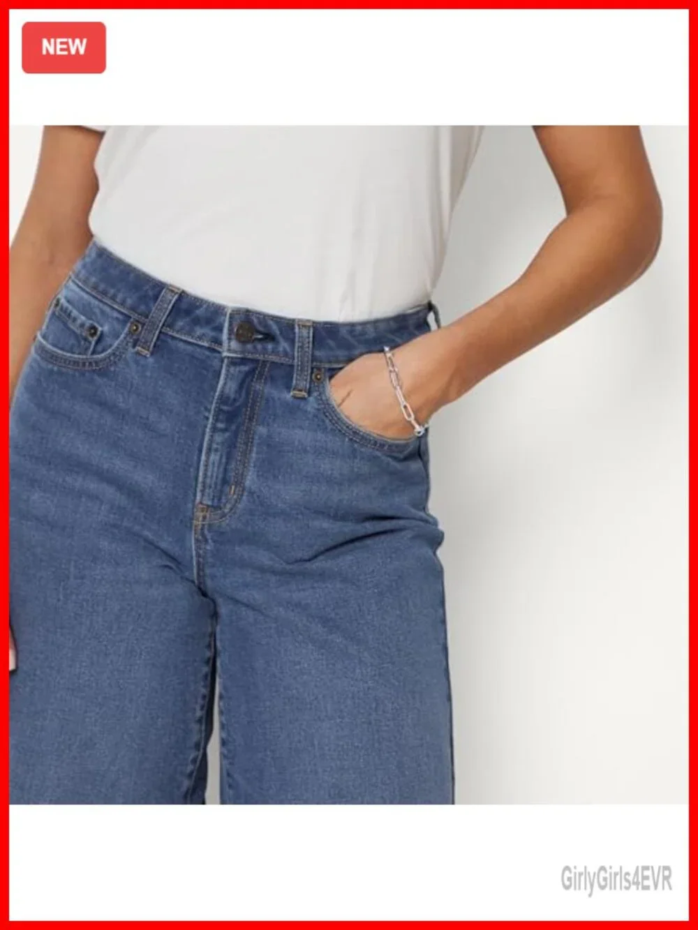 Women's Relaxed-Fit Mid-Rise Long Jean Shorts Bermuda Denim Stretch Cotton